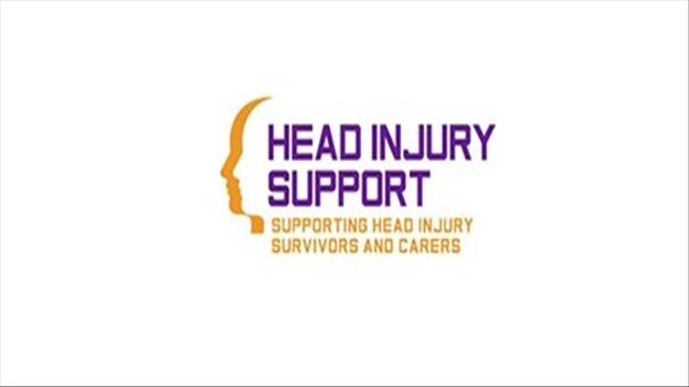 Outline of head with head injury support written through it
